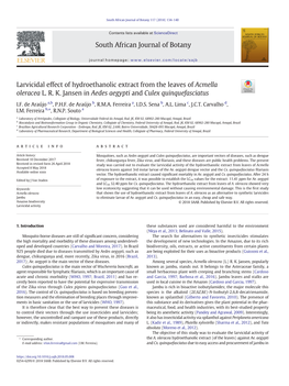 Larvicidal Effect of Hydroethanolic Extract from the Leaves of Acmella Oleracea L