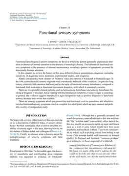 Functional Sensory Symptoms