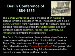 Berlin Conference of 1884-1885