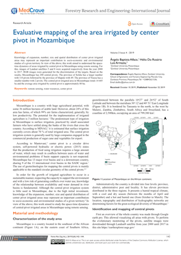 Evaluative Mapping of the Area Irrigated by Center Pivot in Mozambique