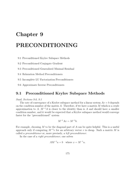 Chapter 9 PRECONDITIONING