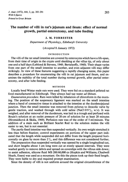 The Number of Villi in Rat's Jejunum and Ileum: Effect of Normal Growth, Partial Enterectomy, and Tube Feeding