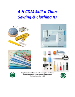 4-H CDM Skill-A-Thon Sewing & Clothing ID