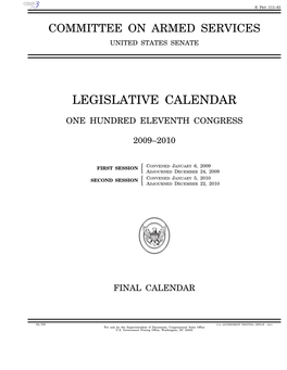 Legislative Calendar