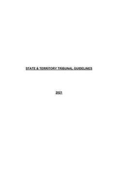 State & Territory Tribunal Guidelines 2021