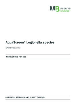 Aquascreen® Legionella Species Qpcr Detection Kit