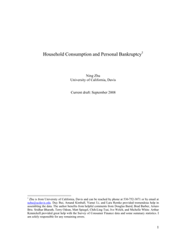 Household Consumption and Personal Bankruptcy1