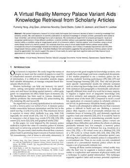 A Virtual Reality Memory Palace Variant Aids Knowledge Retrieval from Scholarly Articles