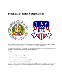 Pencak Silat Rules & Regulations