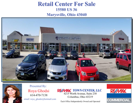 Retail Center for Sale 15580 US 36 Marysville, Ohio 43040