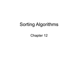 Sorting Algorithms