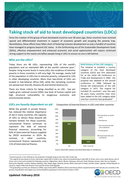 Taking Stock of Aid to Least Developed Countries (Ldcs)