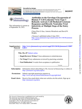 Process Infectivity at Multiple Steps of the Entry Responses and Directly