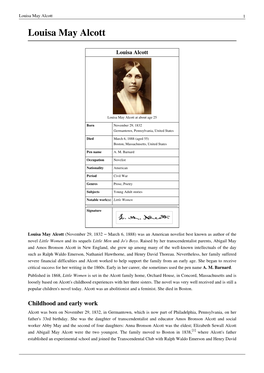 Louisa May Alcott 1 Louisa May Alcott