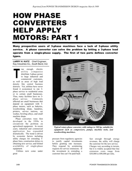 How Phase Converters Help Apply Motors Pt1.Pub