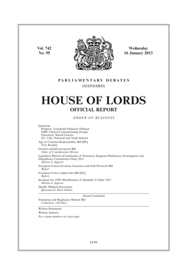 House of Lords Official Report