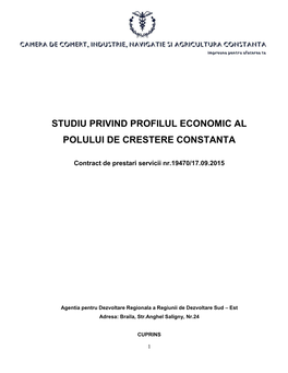 Studiu Privind Profilul Economic Al Polului De Crestere Constanta