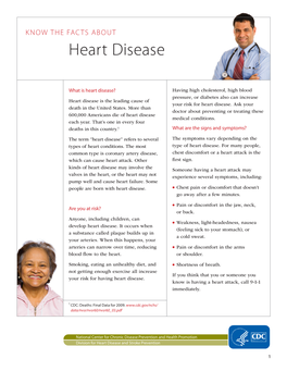 KNOW the FACTS ABOUT Heart Disease