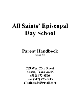 Saints' Episcopal Day School Parent