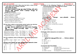 ARUL IAS ACADEMY GENERAL STUDIES MOCK TEST -03 101. If We Kick a Foot Ball It Flies Away but Kick a Stone of Size 104