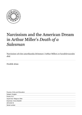 Narcissism and the American Dream in Arthur Miller's