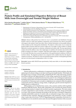 Protein Profile and Simulated Digestive Behavior of Breast Milk