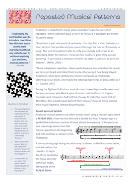 Repeated Musical Patterns