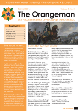 The Orangeman the Newsletter of the Loyal Orange Institution USA