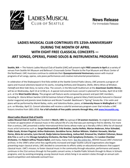 LMC APRIL 2016 125Th Anniversary Concerts