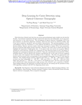 Deep Learning for Caries Detection Using Optical Coherence Tomography