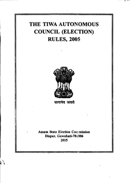 THE TIWA, AUTONOMOUS Councrl (ELECTTON) R.ULES, 2005