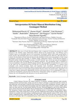 Interpretation of Nickel Mineral Distribution Using Geomagnet Method