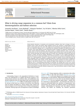 What Is Driving Range Expansion in a Common Bat? Hints from Thermoregulation and Habitat Selection