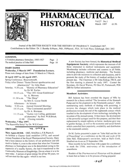 Pharmaceutical Historian Vol. 27. 1997