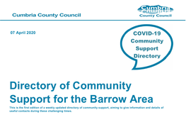 Directory of Community Support for the Barrow Area