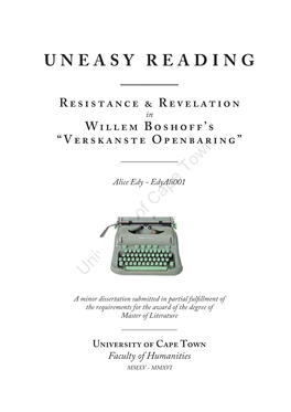 UNEASY READING (Format: PDF, Size: 3.5Mb)