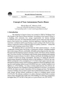 Concept of Near-Autonomous Passive House