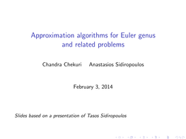 Approximation Algorithms for Euler Genus and Related Problems