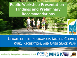 Public Workshop Presentation – Findings and Preliminary Recommendations