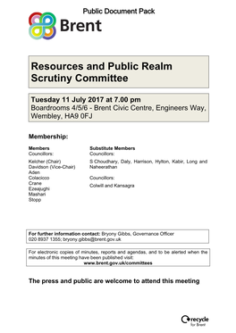 (Public Pack)Agenda Document for Resources and Public Realm