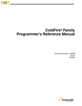 CFPRM, Coldfire ® Family Programmer™S