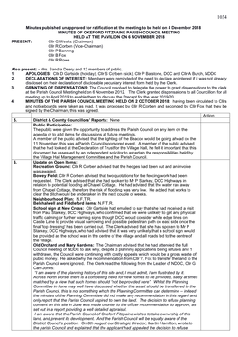 Minutes Published Unapproved for Ratification at the Meeting to Be Held