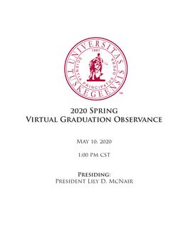 2020 Spring Virtual Graduation Observance
