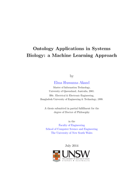 Ontology Applications in Systems Biology: a Machine Learning Approach