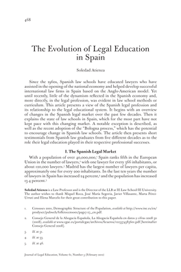 The Evolution of Legal Education in Spain