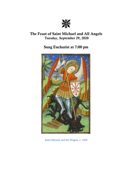 The Feast of Saint Michael and All Angels Sung Eucharist at 7:00 Pm