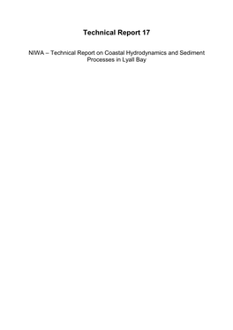 NIWA – Technical Report on Coastal Hydrodynamics and Sediment Processes in Lyall Bay