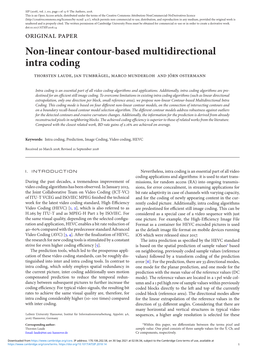 Non-Linear Contour-Based Multidirectional Intra Coding Thorsten Laude, Jan Tumbrägel, Marco Munderloh and Jörn Ostermann