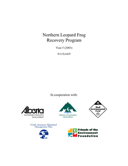 Northern Leopard Frog Recovery Program