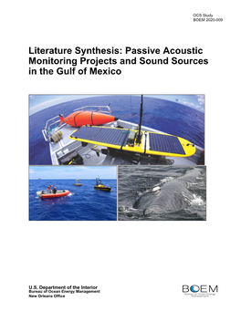 Passive Acoustic Monitoring Projects and Sound Sources in the Gulf of Mexico
